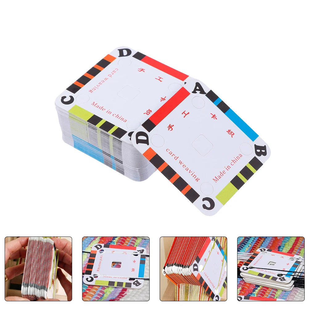 

200Pcs DIY Weaving Cards Paper Loom Cards Tablet Loom Weaving Supplies