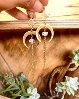 new hot sale simple gold earrings moon dangle earrings celestial jewelry tassel pendant long earring jewelry bohemian