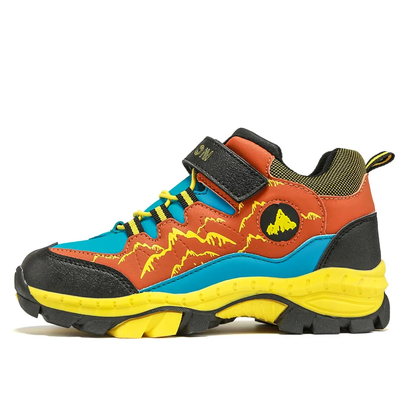 Children Fashion Shoes Boys Non-slip Paw Winter Warm Fur Snow Tactical Leather Sneakers Kids Outdoor Footwear Padded Boot Rubber