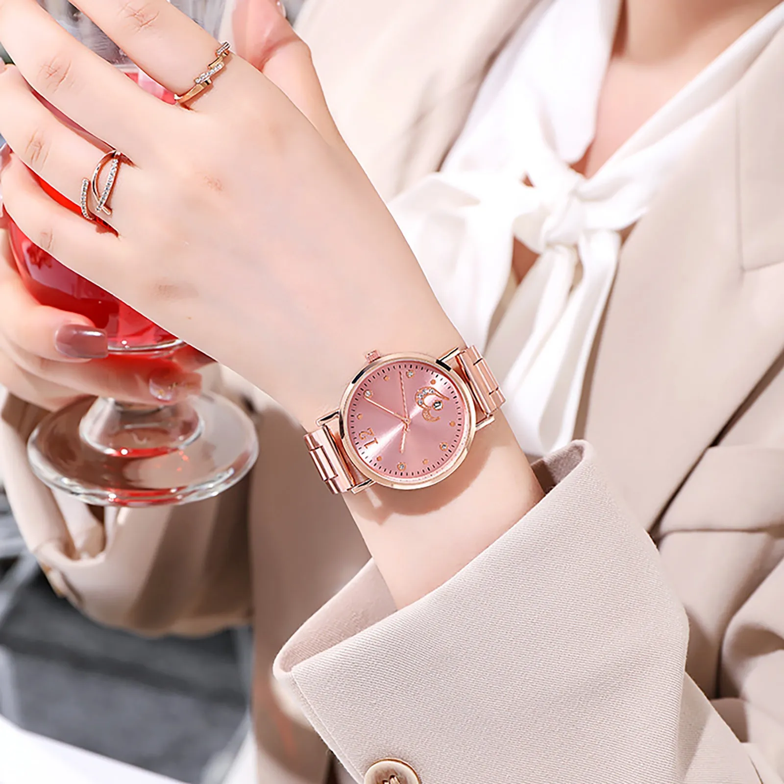 

Ladies Luxury Crystal Women Bracelet Watches Fashion Ladies Quartz Watch Steel Female Wristwatch Reloj Mujer