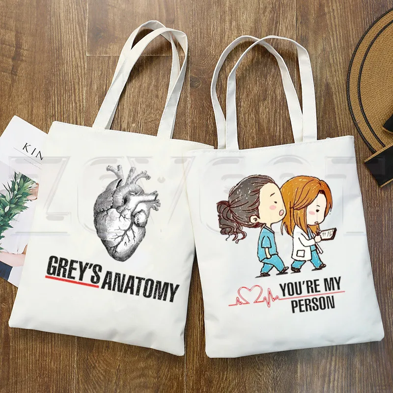 

Greys Anatomy You're My Person Ullzang Hip Hop Hipster Cartoon Print Shopping Bags Girls Fashion Casual Pacakge Hand Bag