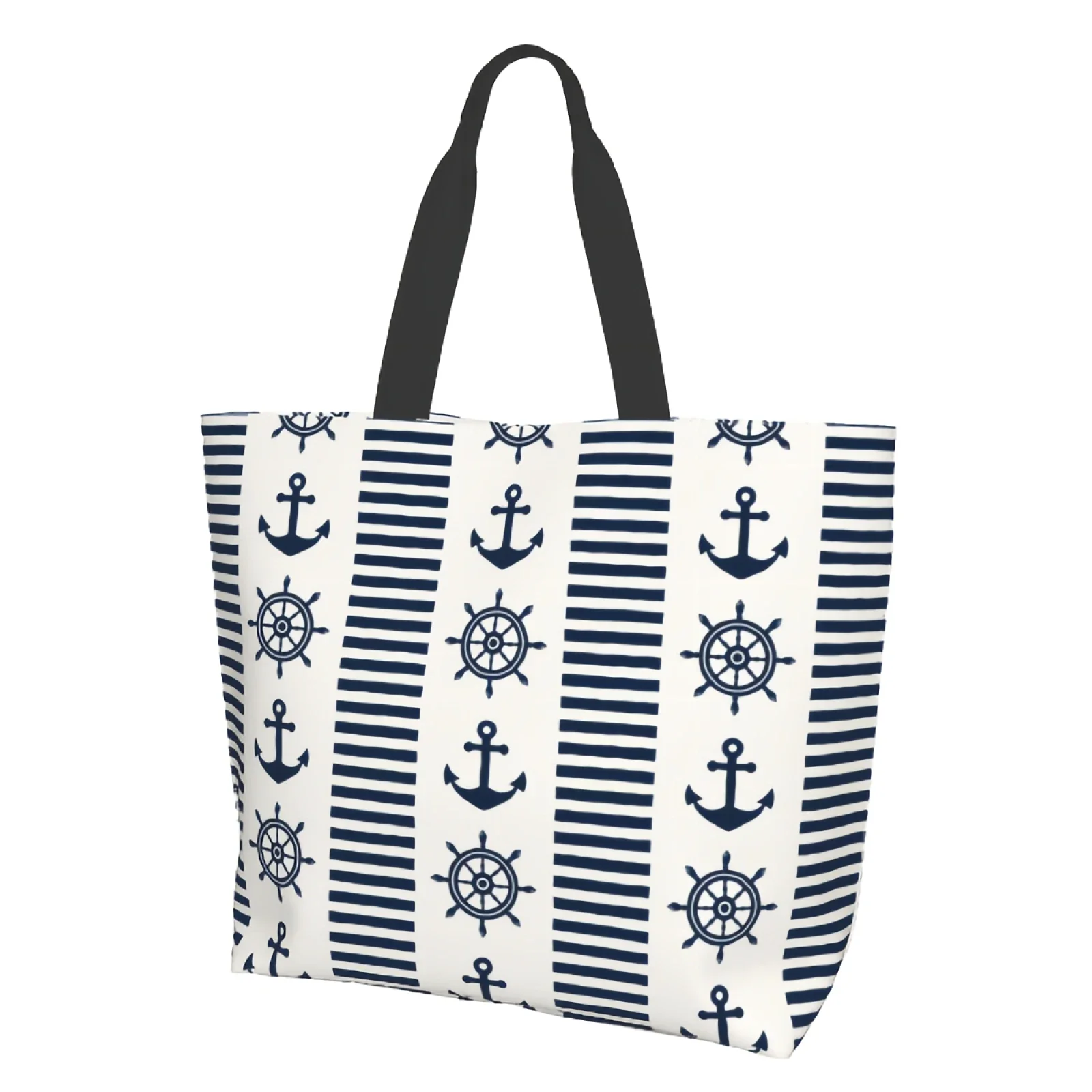 

Холщовая Сумка-тоут с синими морскими якорями и колесами