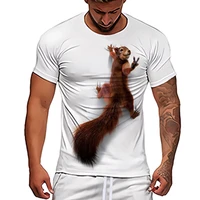 new fashion squirrel printing t shirts men and women t shirts summer tops tees casual short sleeve male clothes free shipping