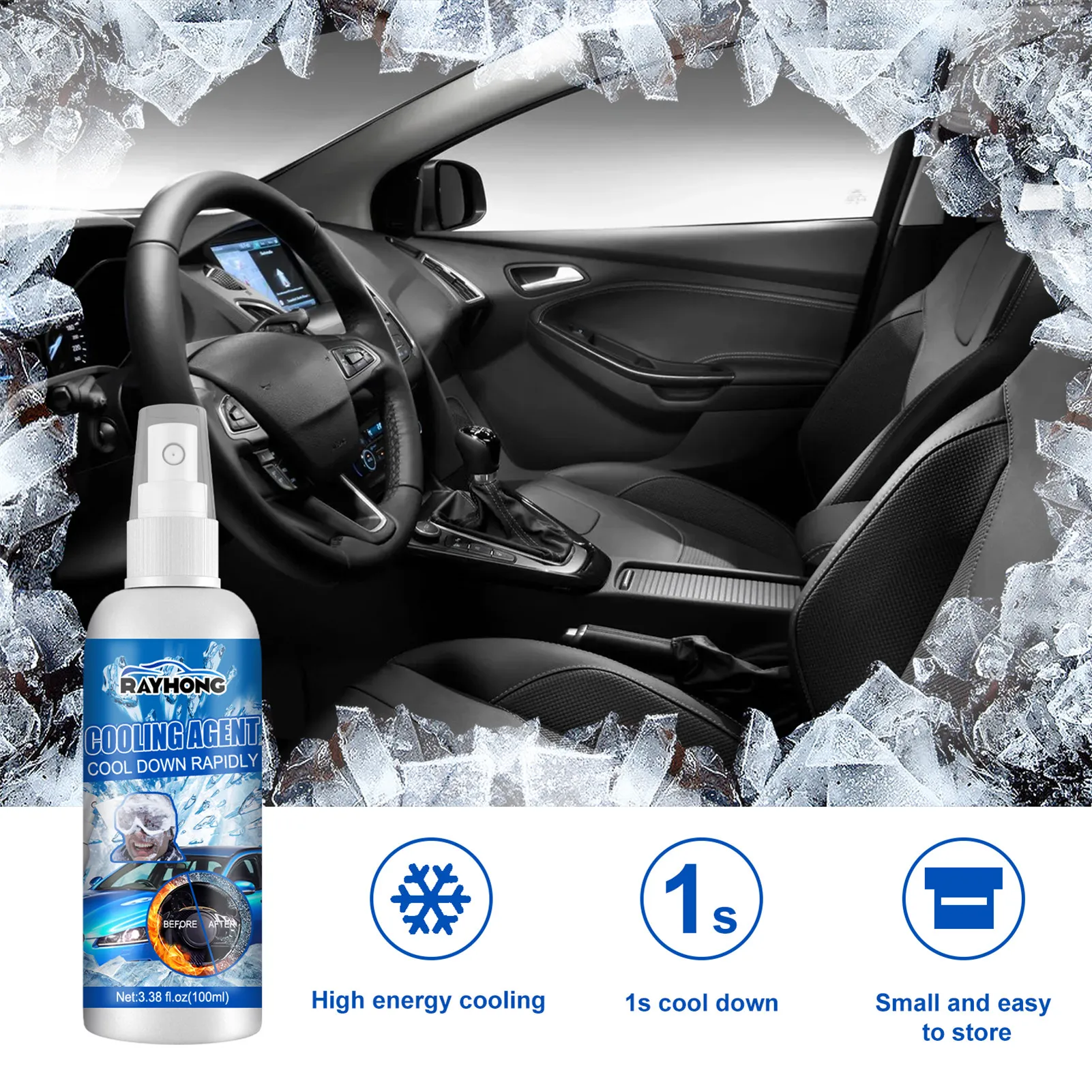 

Car Auto Temperature Removal Kit Car Cooling Spray Liquid Nitrogen Spray High Temperature Freeze Off For Truck Bikes Motorcycle