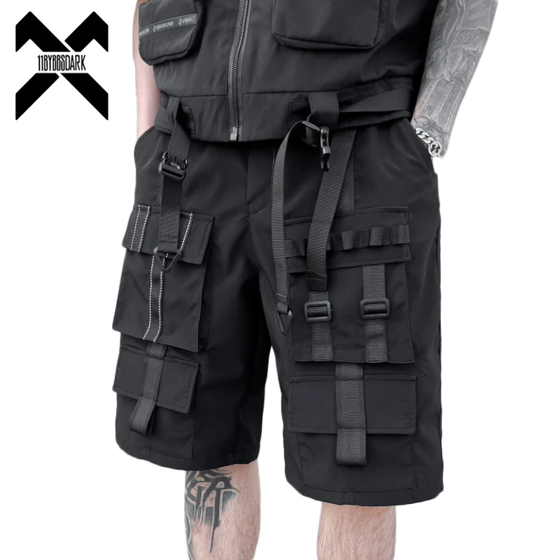 

Men Tactical Cargo Shorts 2023 Summer Fashion Functional Multi Pockets Shorts Techwear Hip Hop Streetwear Knee Length Pants