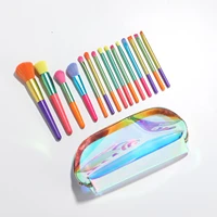 watercolor makeup brush set 15 multi color no logo makeup tools feature difference makeup brush set