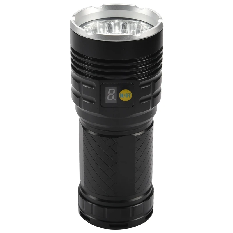 

Led Flashlight 10000 Lumens,12Xcree XM-L T6 LED 4 Modes Super Bright Tactical Flashlight, Waterproof Handheld Light With Power D