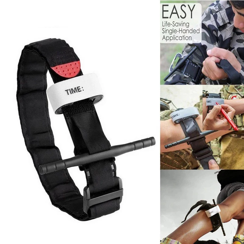 

1PCS Tourniquet Survival Tactical Combat Application Red Tip Military Medical Emergency Belt Aid for Outdoor Exploration Bandage
