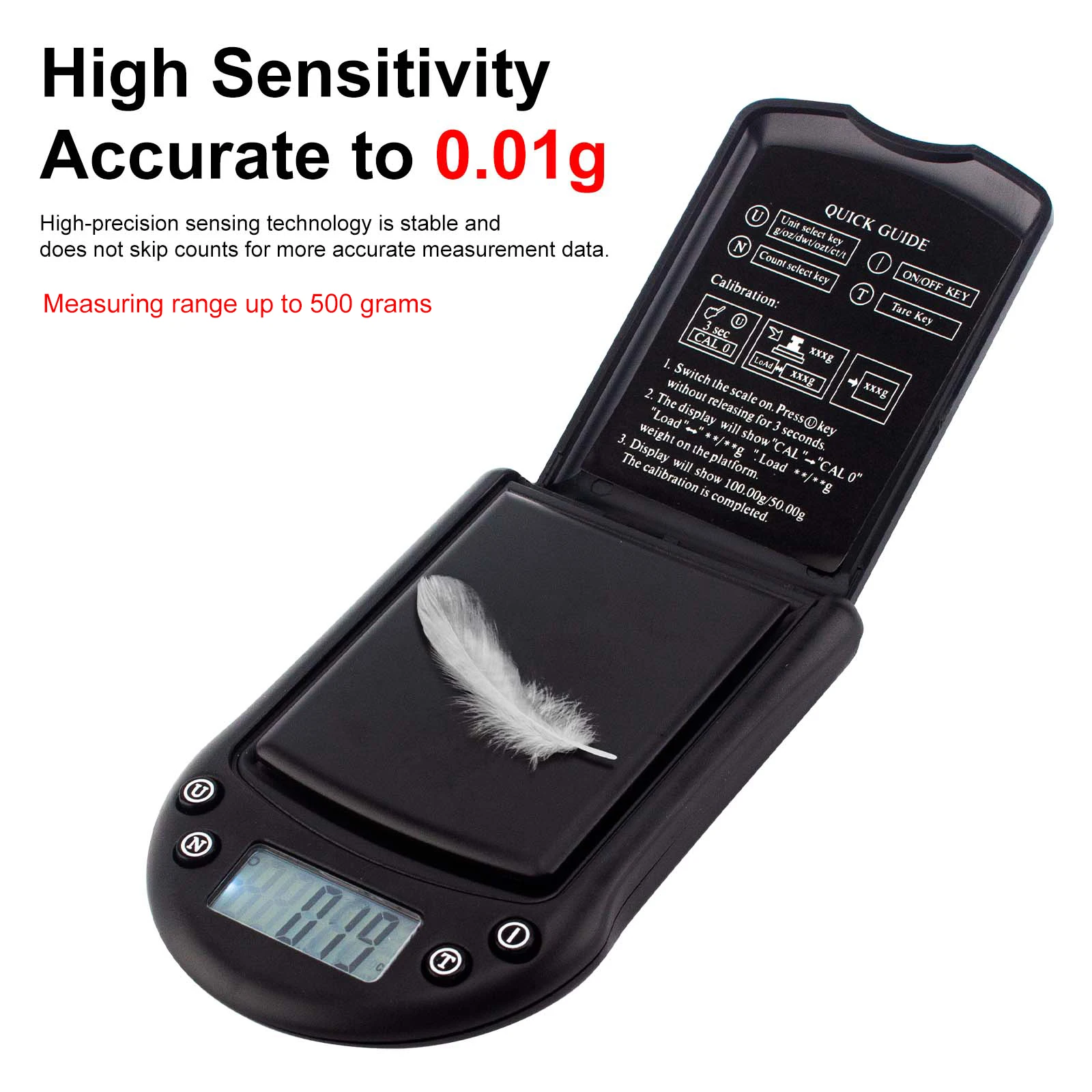 Пальмовые весы HXY брендовые PS-500g-0.01g точный диапазон измерения до 500 г