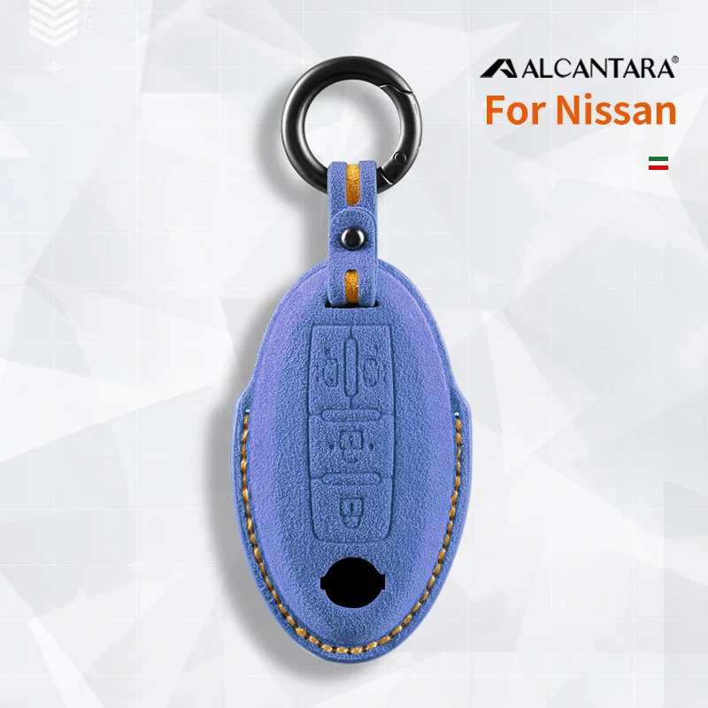 

Alcantara Car Key Case Cover Key Caver For Nissan Quest MPV Elgrand NV200 Evalia Serena Keychain Accessories