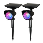 Светодиодный прожектор на солнечной батарее, Рождественский вращающийся садовый светильник RGB, уличная лампа для газона, освещение для праздника