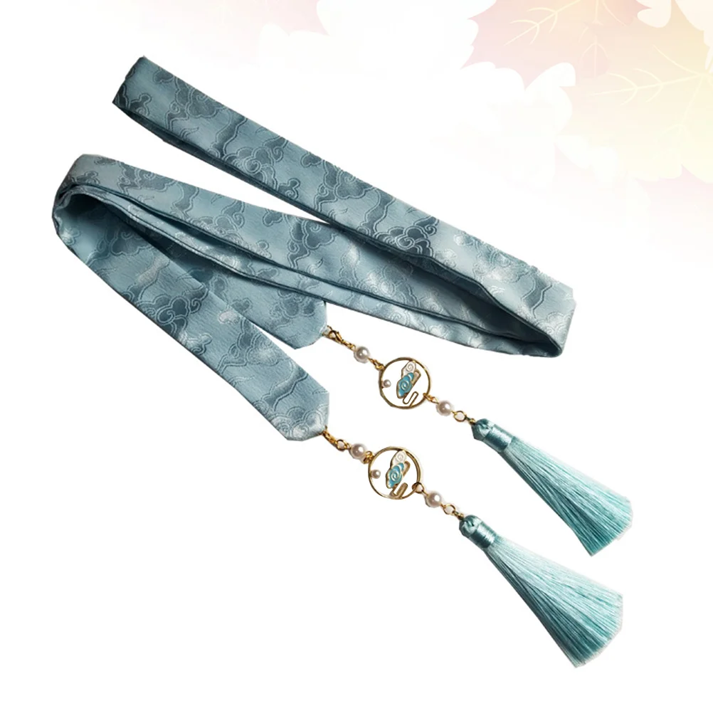 

Elastic Band Floral Ribbon Tassel Hair Woman Ponytail Holder Ties Bundle Accessories