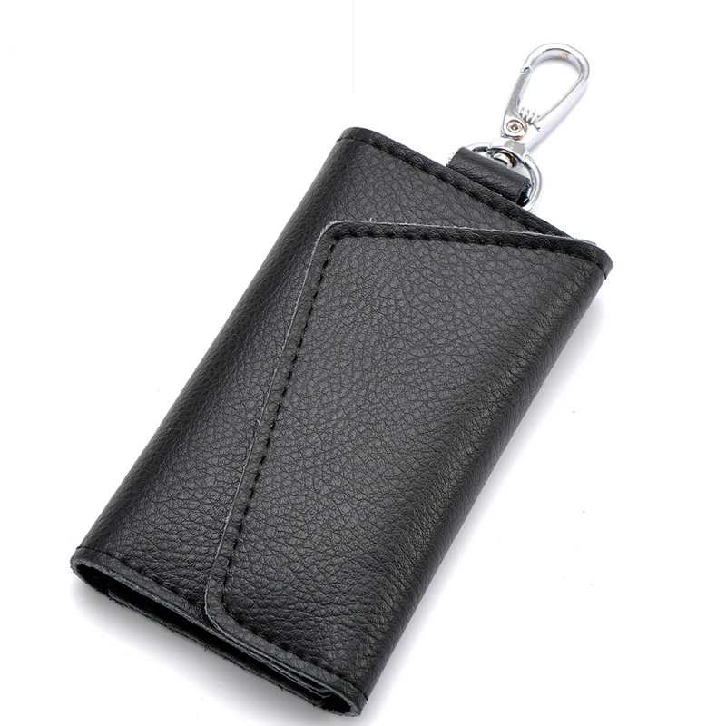 

Genuine Leather Keychain Men Women Key Holder Organizer Pouch Cow Split Car Key Wallet Housekeeper Key Case Mini Card Bag