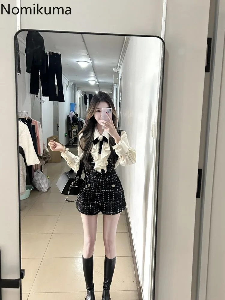 Комплекты из двух предметов женская одежда блузки с длинными рукавами и оборками