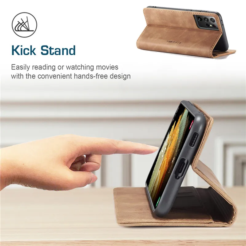 Case For Samsung Galaxy S22 S21 Ultra Leather Magnetic Flip Cover Coque Samsung Galaxy S21+ Plus Etui Galaxy S21 5g Wallet Cases