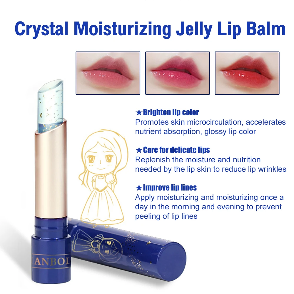 

Crystal Jelly Lip Balm Temperature Color Changing Moisturizing Lipstick Long-lasting Moisturizer Nourish Lip Balm Care косметика