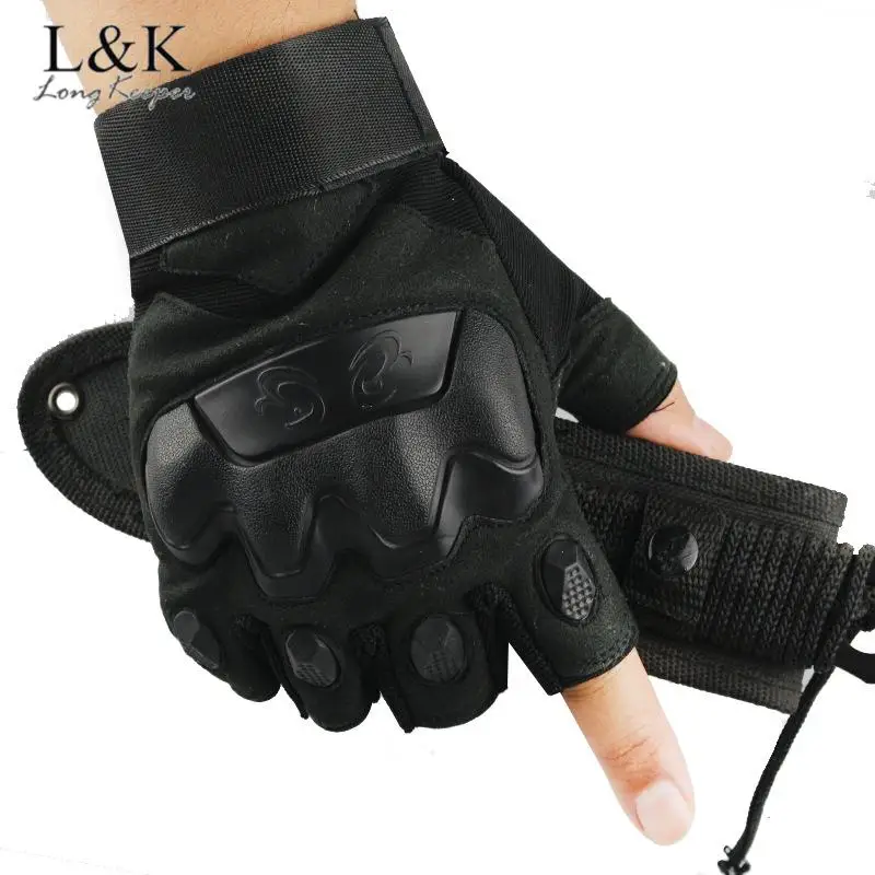 

Army Tactical Gloves Tactical Glove for Man Outdoor Sports Climb Cycling Drive Fitness Half Finger Motocross Combat Knuckle Hard