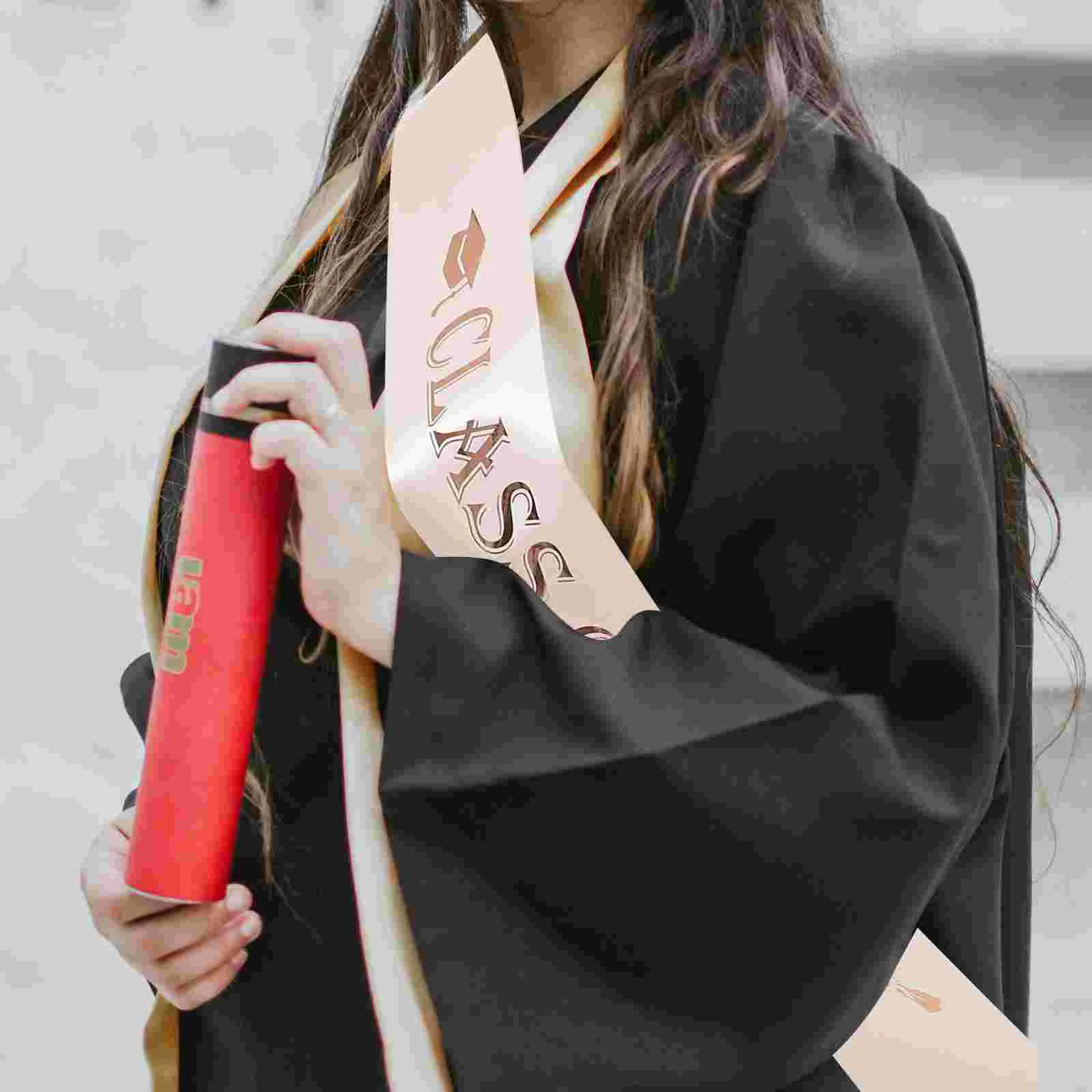 

Cumpleaños Para Plain Graduation Stole Ribbon Sash Props Shoulder Strap Student