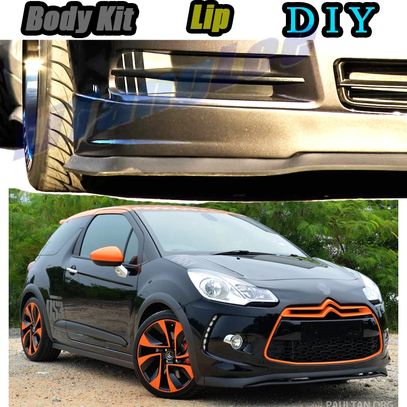 

Дефлектор для бампера автомобиля для ситроен DS3, 2009-2015 г., тюнингованный, подойдёт для автомобиля, губы для флеш-карт