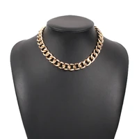 european and american hot selling punk style thick necklace twisted gold silver hip hop clavicle chain necklace trend party jewe