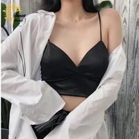 sexy crop tops women wireless bralette crochet top female spaghetti strap bras women cropped with chest padded camisole camis