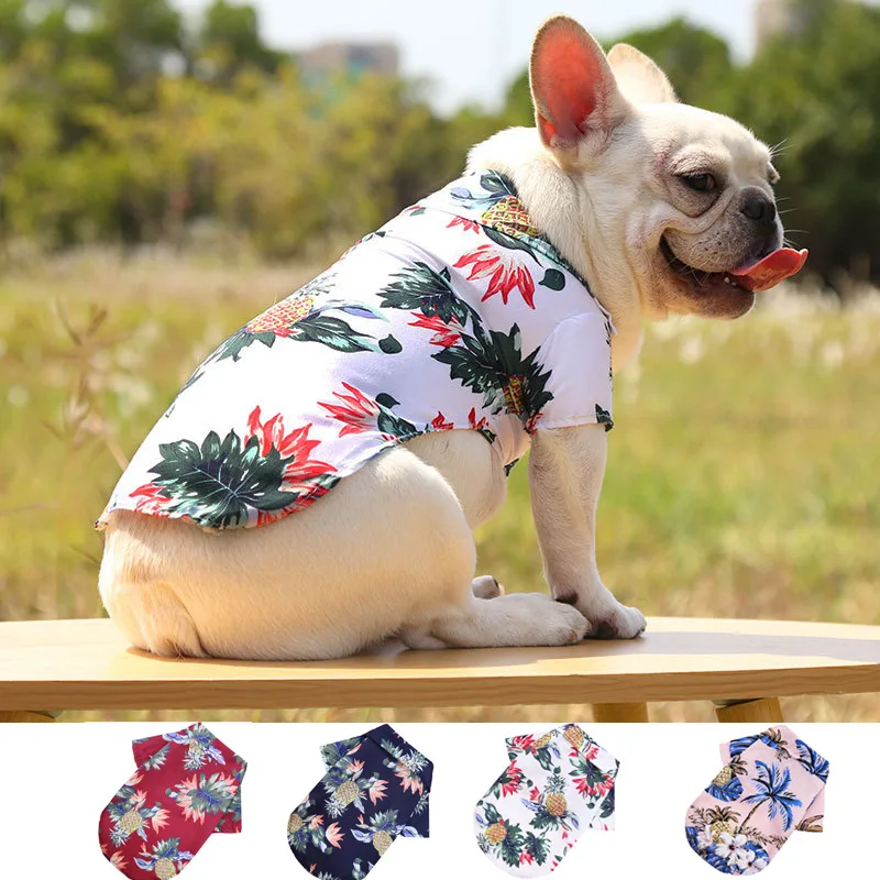 

Hawaiian Beach Style Dog T-Shirts Thin Breathable Summer Dog Clothes for Small Dogs Puppy Pet Cat Vest Chihuahua Yorkies Poodle