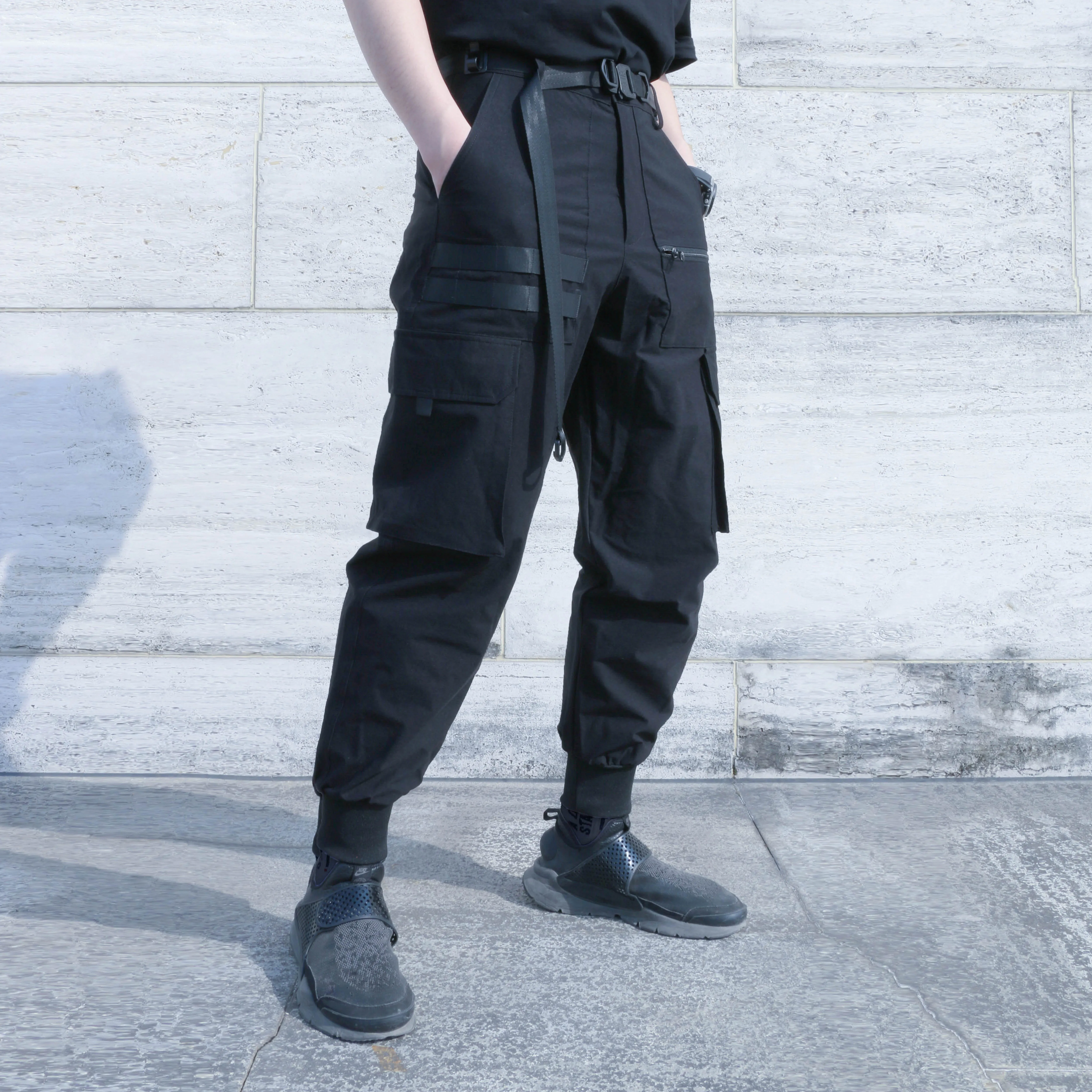 SILENSTORM 21AW Cargo Pants Nylon Spandex Material Joggers Molle Pad Multiple Pockets Techwear Aesthetic Warcore Darkwear