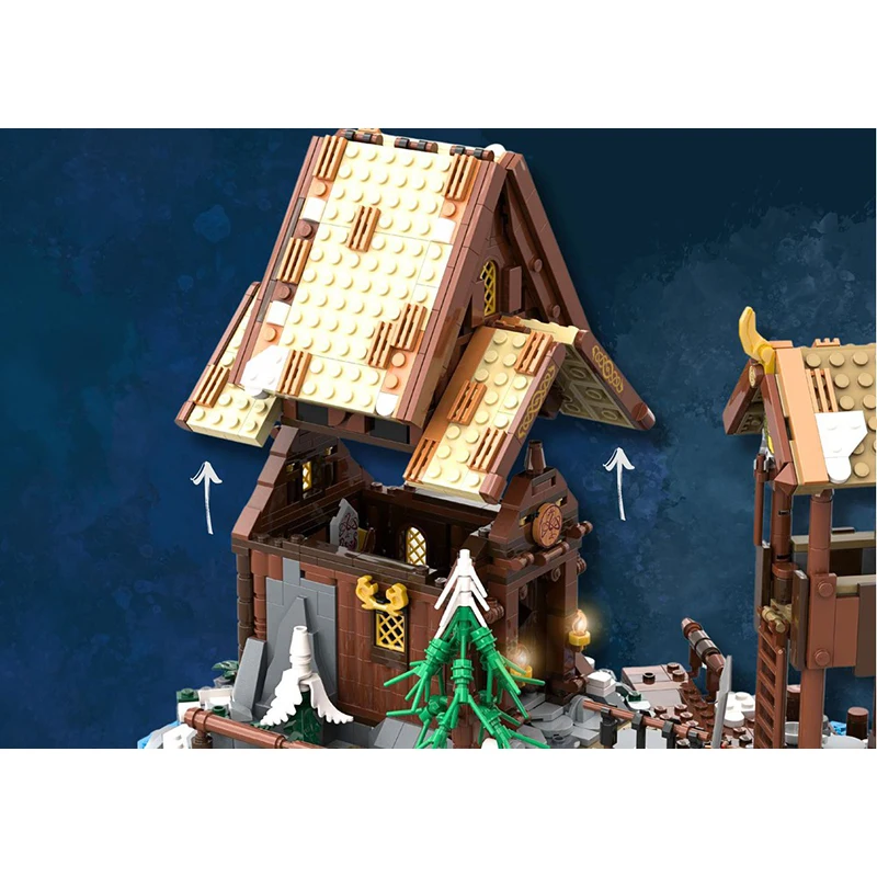 MOC Лидер продаж вид на улицу деревня викингов морское расширение средневековые