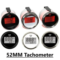 52mm marine tachometer car truck boat engine tacho gauge with hourmeter digital tacometro 0 9990 rpm meter toerenteller 9 32v