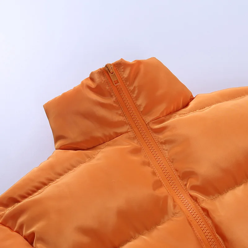 Women's Short Parkas Solid Stand Collar Warm Parka Female Slim Cotton Coat 2022 Winter Thicken Fashion Fluffy Jacket for Women
