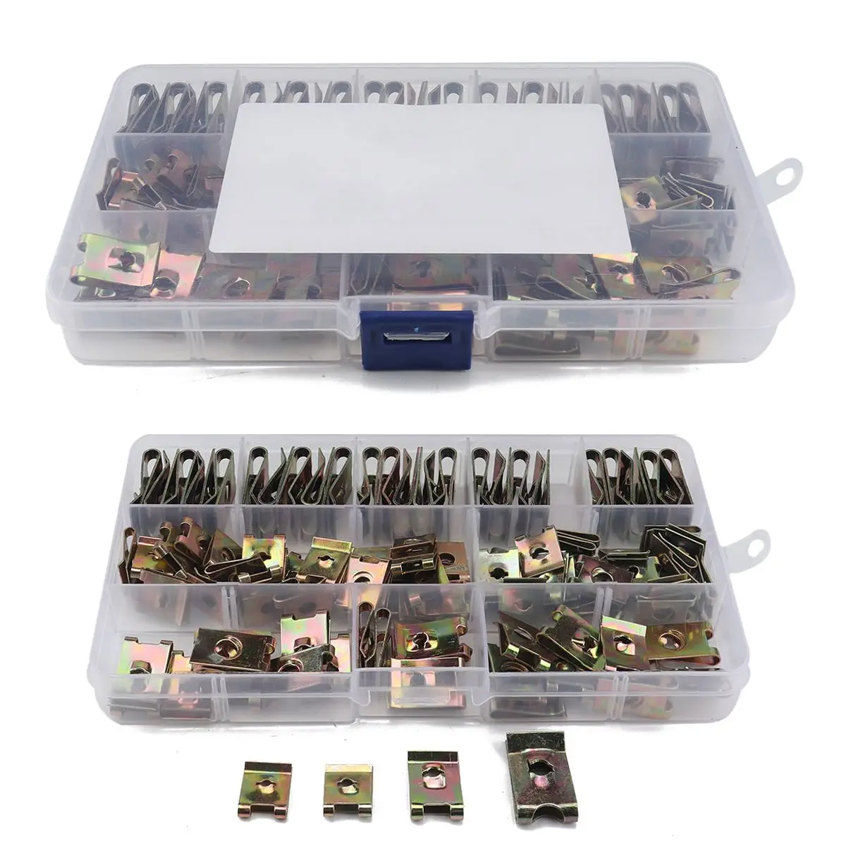 

110pcs Lug Nuts 110Pcs Self Tapping 65 Manganese Steel Screws Housing Latch Fasteners Captive Speed Spire Clips U Nuts