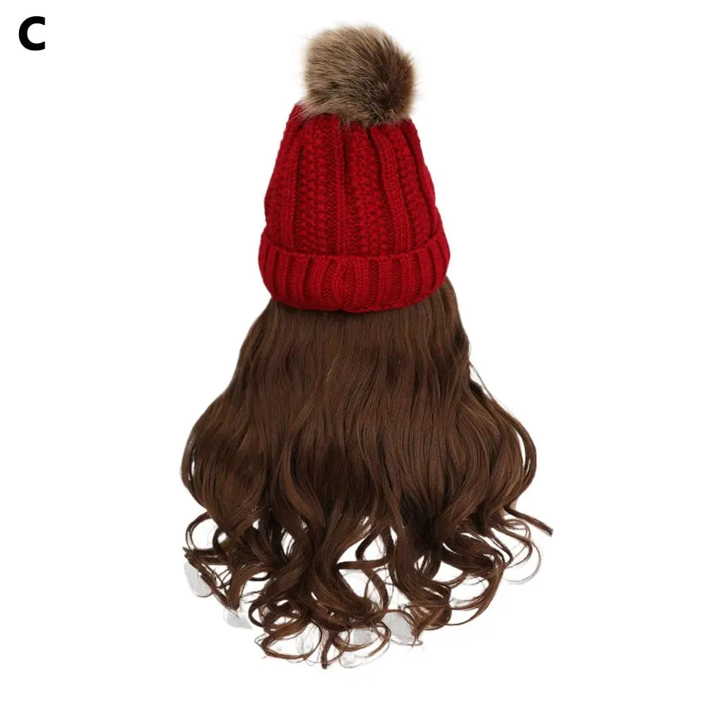 парики Кепка с волосами Шляпа Парик Коричневый Волнистый парик для тела Connect Daily