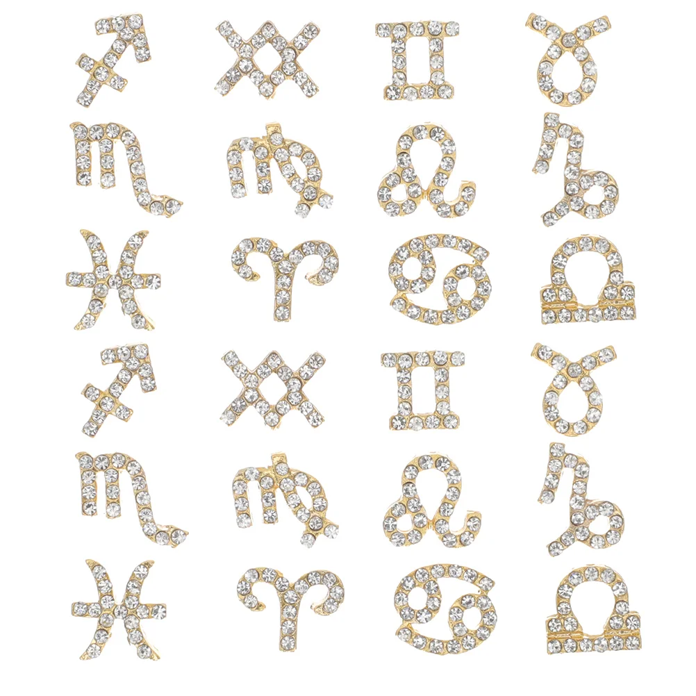 

24Pcs Rhinestone Nail Art Charms Constellations Design Manicure Decorations