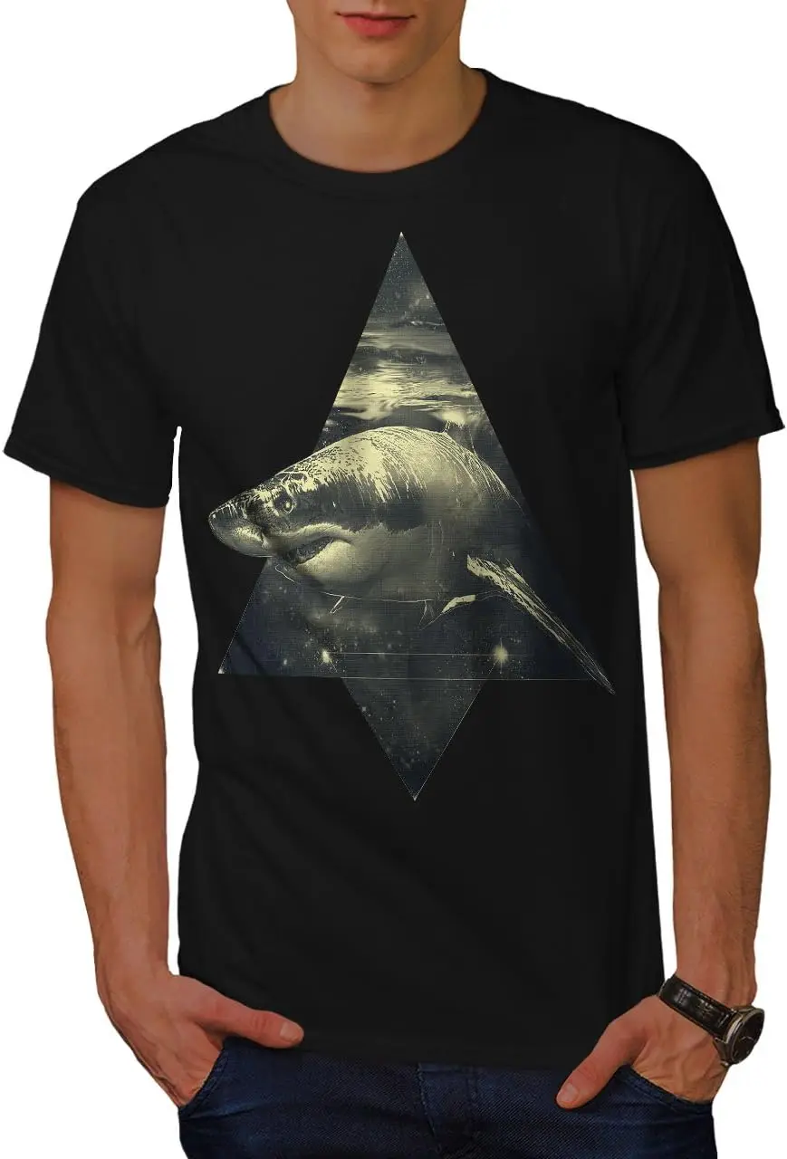 Мужская футболка Wellcoda Shark Great White Wild Ocean с графическим принтом