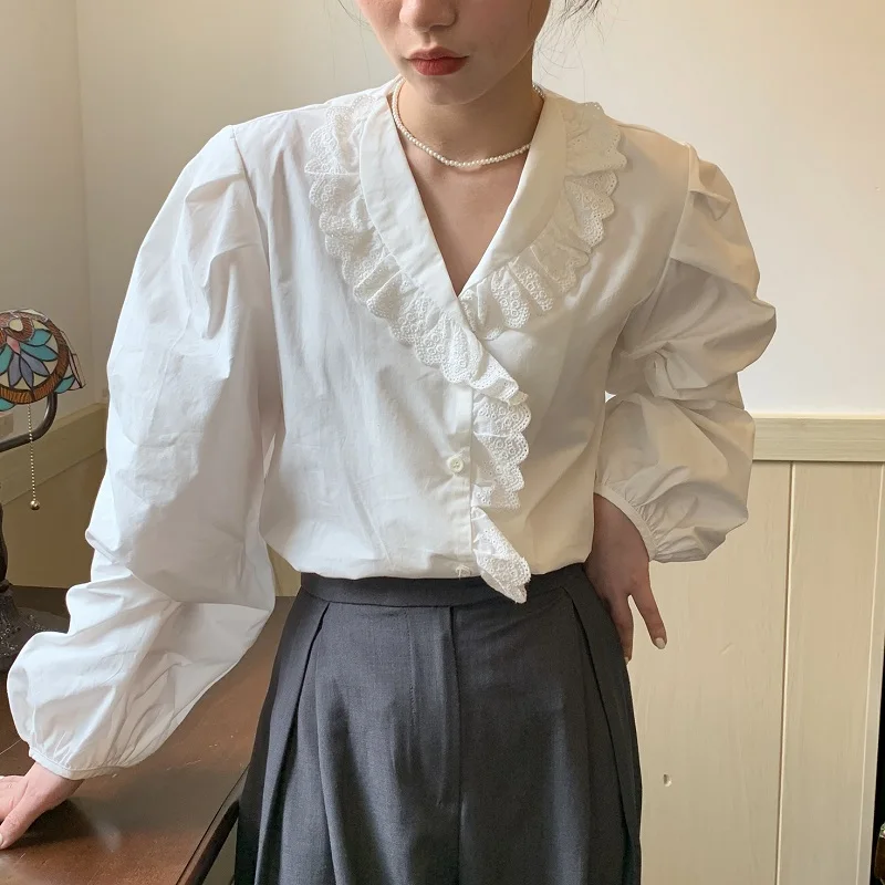 Gaganight женская рубашка Весна-Осень 2021 Новый Французский Ретро темпераментный