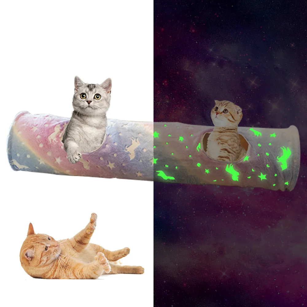 

Luminous Unicorn Tunnel,Glow in The Dark Play Toy,Luminous Collapsible for Small Pets Bunny Rabbits,Kittens