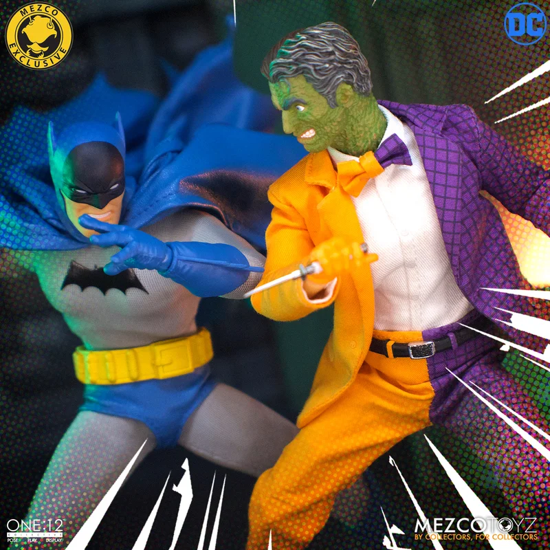 Фото Оригинальный набор фигурок MEZCO One:12 Collective Golden Age Batman vs Two Face в коробке, в наличии, коллекционная модель, игрушки для любителей экшн-фигурок. №3