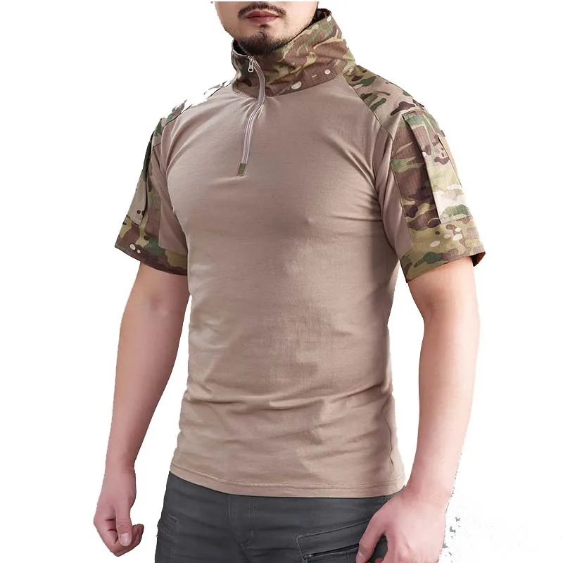 Tactical T-Shirts Mens Outdoor Military Tee Quick Dry Short Sleeve Shirt Hiking Hunting Army Combat Men Clothing Breathable