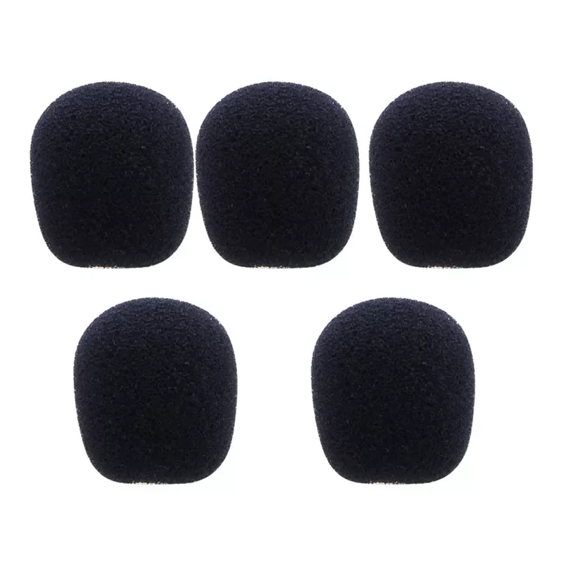 

5PCS Black Microphone Headset Foam Sponge Windscreen Mic Cover