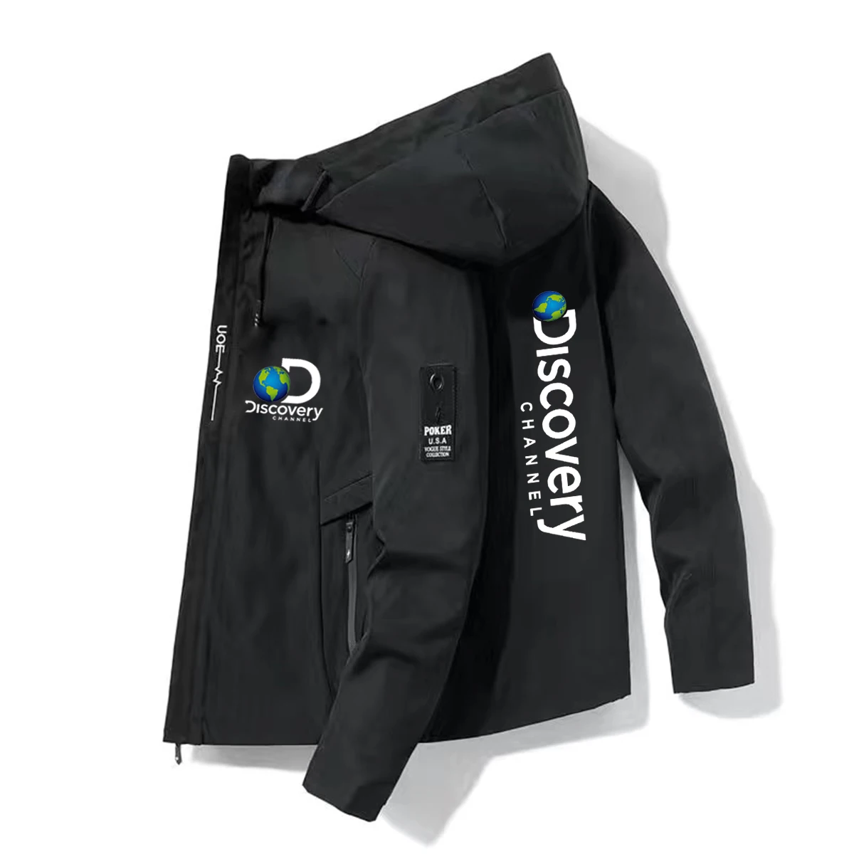 

Discovery Channel Bomber Fashion Jacket Men's Windbreaker Zip Coat Spring Autumn Casual Outdoor Adventure 2023 New Men Clothing
