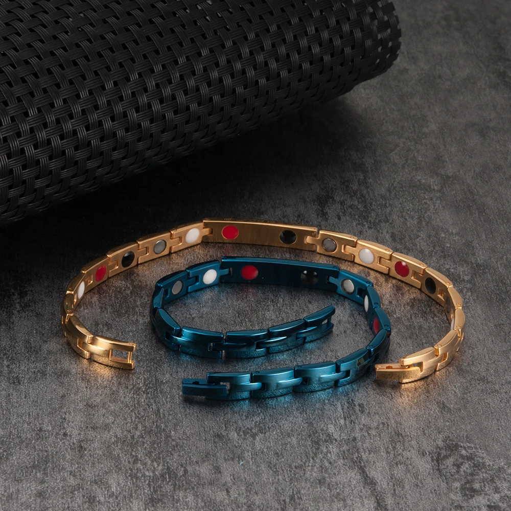 

Женский магнитный браслет из нержавеющей стали, с кристаллами