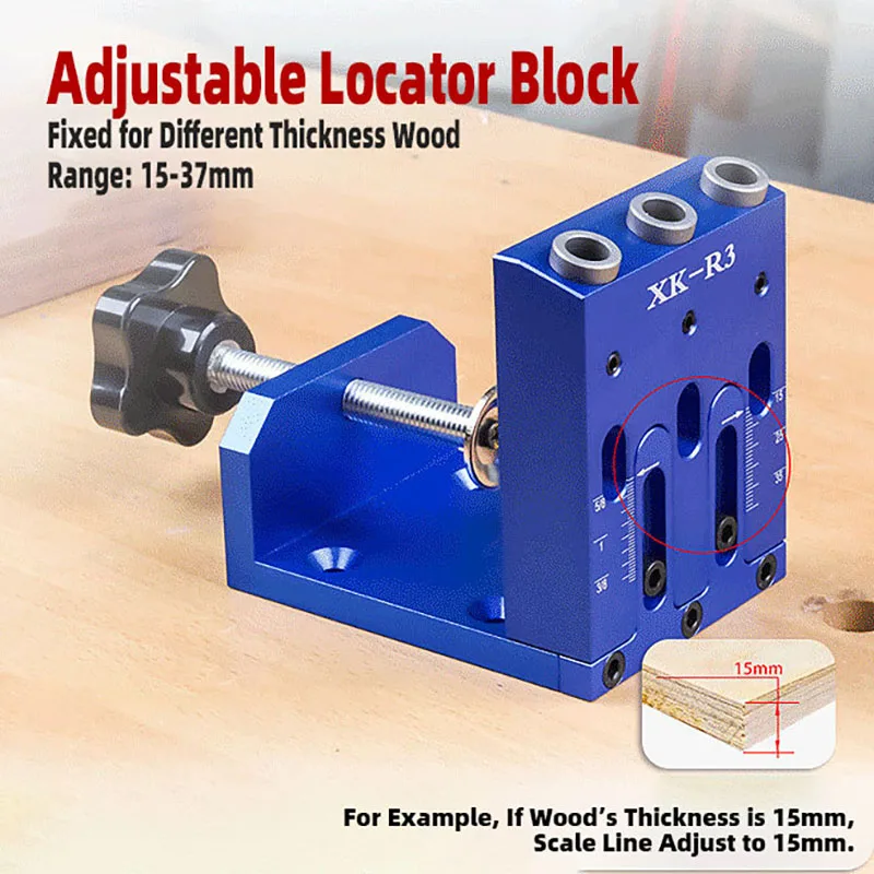 Комплект направляющих для косых отверстий регулируемый локатор деревообработки