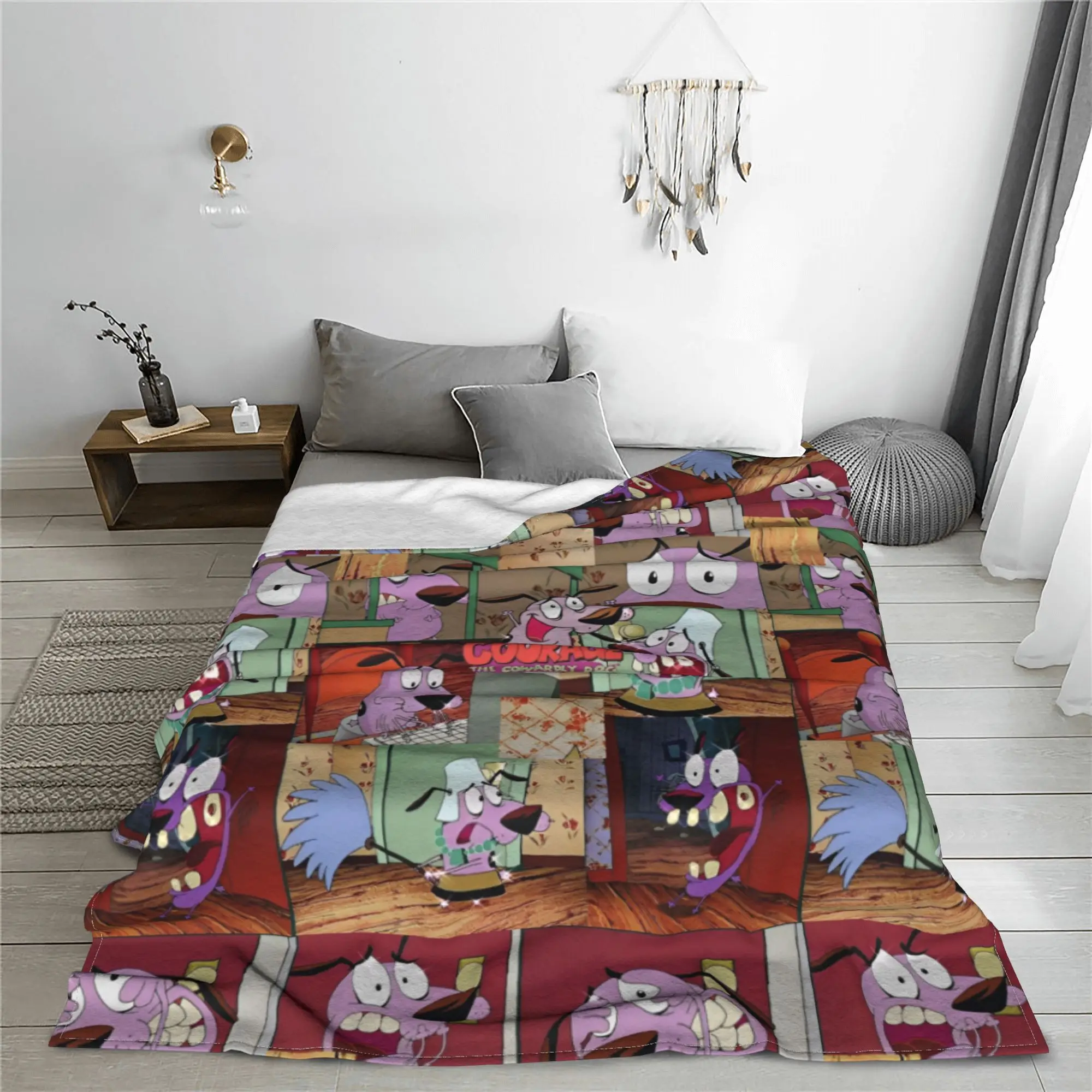 Ковардская собака с-мужество мультфильм смешные одеяла флис Осень/Зима Милая