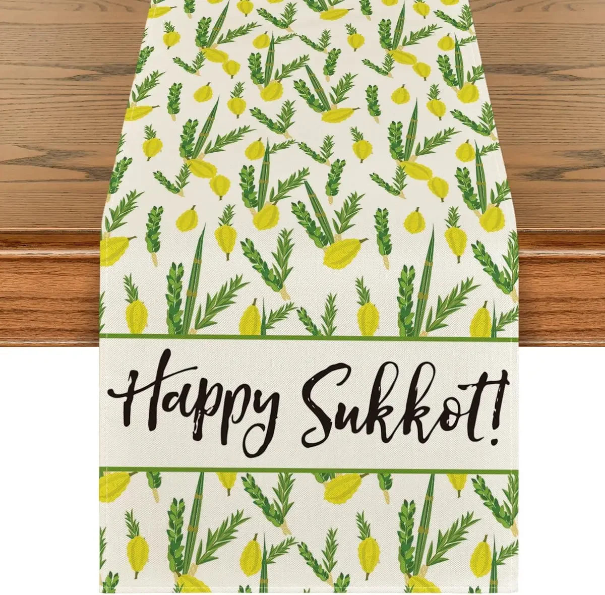 Happy Sukkot Etrog льняная скатерть настольное украшение sukka еврейский праздник Осенний
