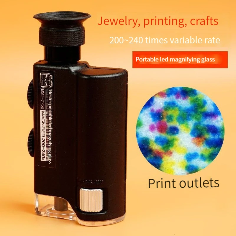 

200 X Magnifying Glass With Lamp Portable Hd 100 Jade Jade Purple Sand Antique Jewelry Identification Microscope