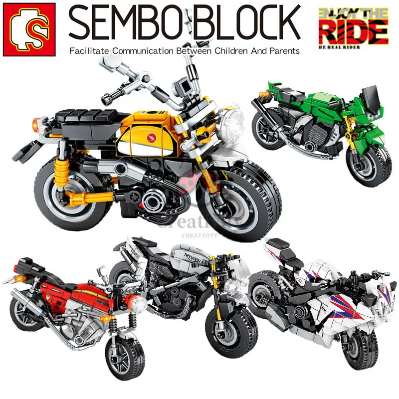 

SEMBO Speed Champ City Moto Racing Series Sport Race Off Road Motorcycle Model Building Bricks Toys For Children Brithday Gifts