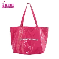 2022 ladies fashion pvc handbag girls large capacity one shoulder shopping casual waterproof tote bag