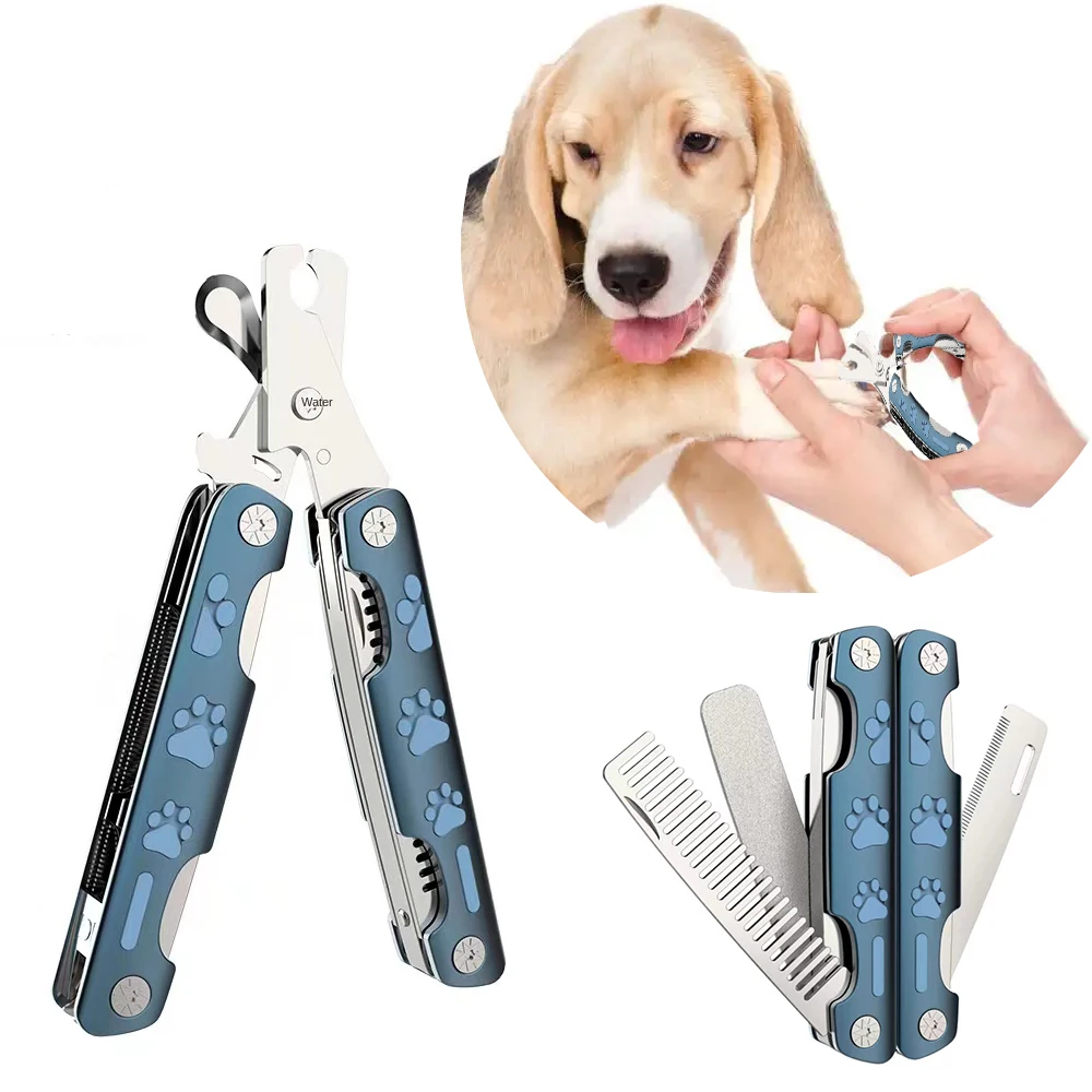 

Folding Pet Nail Clipper Scissors Multifunctional Dog Hair Removal Comb Brush Cat Grooming Shedding Tools for Pet Supplies