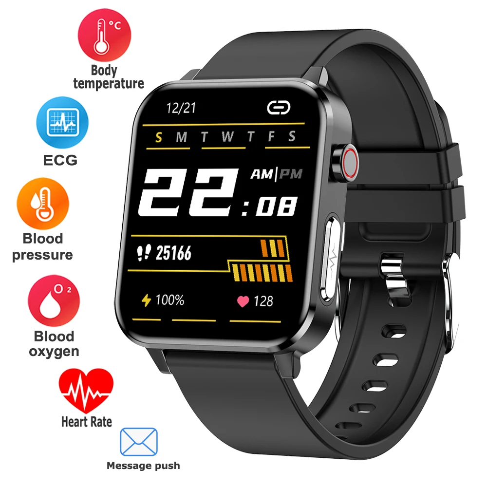 

New PPG ECG Smart Watch Standalone Accurate Body Temperature Smart Watch with Heart Rate Sports Fitness Tracker Waterproof