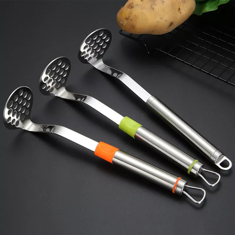 

2022New 3Color Fruit Mashers Multi Purpose with Handle Stainless Steel Potato Masher Food Mashed Kitchen Tools Pressure Mud